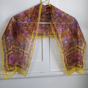 Vintage 1970s sheer floral scarf
